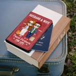 Henkilökohtainen Travel Partners for Life PU Nahka Passport Cover Ystävänpäivä Travel Trip Accessory Lahja pariskunnalle Ystävät