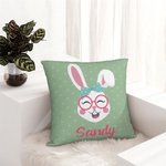 Spersonalizowana poszewka na poduszkę Cute Rabbit Bunny z imieniem Kolorowy wystrój domu Wielkanocny prezent dla dziecka