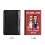 Henkilökohtainen Travel Partners for Life PU Nahka Passport Cover Ystävänpäivä Travel Trip Accessory Lahja pariskunnalle Ystävät