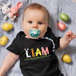 Personalisierte niedlichen Hase Huhn Muster Name Ostern Shirt Sweatshirt Baby Onesie Eltern-Kinder-Kleidung Ostern Geschenk für Familie