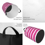 Panier à linge en tissu Oxford imperméable à rayures personnalisé avec nom Cadeau de pendaison de crémaillère pour la famille et les enfants