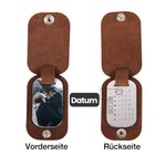 Personalisierte Leder-Schlüsselanhänger mit Foto und besonderen-Tag-Kalender Gravur Jahrestag Weihnachten Geschenk für Damen Herren Liebespaar