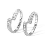 Bagues de Couple en Symbole d'Infini Bijoux Personnalisés avec Gravures Cadeau d'Anniversaire St Valentin pour Couple