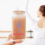 Verre en verre givré avec paille et nom Cadeau pour Ballerine