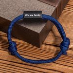 Bracelet Réglable avec Nœud de Corde Personnalisé avec Texte sur Perle de 6 Faces Bijoux Minimalistes Cadeau Anniversaire Fête des Pères pour Homme