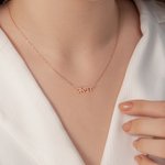 Personalizado Hebreo Letra Cubic Zirconia Collar con Nombre Judaica Bat Mitzvah Cumpleaños Regalo para Ella