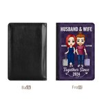 Personalizado Juntos desde hace muchos años Funda de pasaporte a cuadros Regalo de viaje de San Valentín para parejas