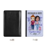 Personalized Solid Color Map Husband & Wife Together Since Years Passport Cover Valentine's Day Gift for Couple Friend