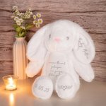 Personalisierter Niedlicher Kuschelhase zur Erinnerung Trösterplüschtier für Sternenkinder Engel-Baby und Gedenkmomente Fehlgeburt Gedenkgeschenk