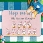 Spersonalizowana wycieraczka powitalna Hope on It Cute Easter Bunny z imieniem Wielkanocny prezent dla rodziny