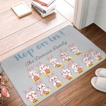 Spersonalizowana wycieraczka powitalna Hope on It Cute Easter Bunny z imieniem Wielkanocny prezent dla rodziny