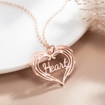 Pendentif Prénom Coeur Ailes d'Ange Collier Personnalisé avec Nom Cadeau St Valentin Anniversaire pour Femme