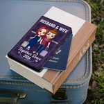 Personalizado Juntos desde hace muchos años Funda de pasaporte a cuadros Regalo de viaje de San Valentín para parejas