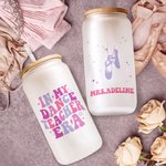Verre en verre givré avec paille et nom Cadeau pour Ballerine