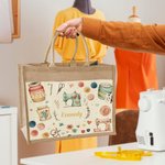 Personalisierte Nähen Thema Jute Tasche mit Segeltuch Tasche Tote Bag Geburtstag Muttertag Geschenk für Nähen Liebhaber