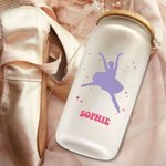 Verre en verre givré avec paille et nom Cadeau pour Ballerine