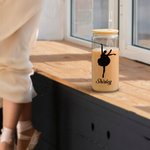 Verre personnalisé Dance Ballerina Silhouette 20oz avec couvercle en bambou et paille Cadeau d'anniversaire pour elle
