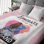 Personalized Heart Congrats On Being My Husband Fleece Sherpa Soft Blanket Gift for Couple