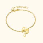 Bracciale gotico personalizzato con iniziali in inglese antico Regalo di compleanno per la festa della mamma per le donne