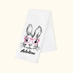 Toalla de cocina personalizada 100% algodón conejito Waffle Super Absorbente con nombre Regalo de Pascua para la familia