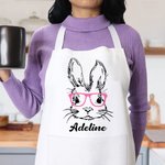 Personalised Cute Bunny Pocket Apron with Name Easter Gift for Family
