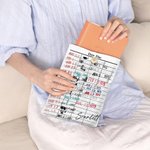 Gepersonaliseerde Retro Datum Boekomslag met Front Pocket en Naam Verjaardag Terug naar School Cadeau voor Boekenliefhebbers Bibliothecaris