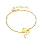 Bracciale gotico personalizzato con iniziali in inglese antico Regalo di compleanno per la festa della mamma per le donne