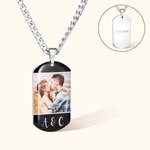 Gepersonaliseerde 1-4 foto's Collage Dog Tag ketting met tekst Verjaardag Valentijnsdag Vaderdag geschenk voor mannen