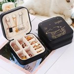 Joyero de viaje de piel de PU personalizado con un bonito dibujo de gato y un nombre Regalo de joyero portátil para los amantes de los libros