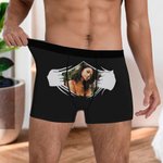 Personalized Funny Face Photo Men Boxer Briefs Underwear Valentine's Day Anniversary Gift for Boyfriend Husband