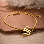 Bracciale gotico personalizzato con iniziali in inglese antico Regalo di compleanno per la festa della mamma per le donne