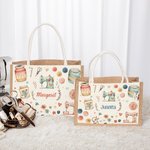 Gepersonaliseerde Naaithema Jute boodschappentas met naam Verjaardag Moederdag cadeau voor naailiefhebber