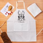 Personalised Cute Bunny Pocket Apron with Name Easter Gift for Family