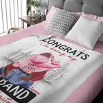 Personalized City Congrats On Being My Husband Fleece Sherpa Soft Blanket Gift for Couple 5