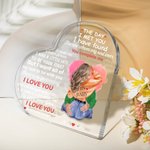Personalized Watercolour Love You Complete Me Heart Acrylic Plaque with Name and Characters Valentine's Day Anniversary Gift for Couple