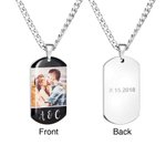 Gepersonaliseerde 1-4 foto's Collage Dog Tag ketting met tekst Verjaardag Valentijnsdag Vaderdag geschenk voor mannen