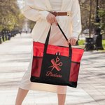 Sac à main à fermeture éclair avec nom et ceinture en maille Cadeau de grande capacité pour les coiffeurs et coiffeuses