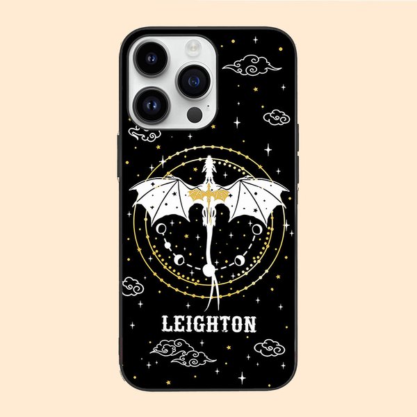 Gepersonaliseerd Draak Sterrenhemel Telefoonhoesje Hard TPU Hoesje met Naam Verjaardagscadeau voor Drakenliefhebber