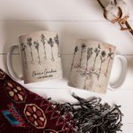 Personalized Love Grows Here Birth Flower 11oz Ceramic Mug with Name Mother's Day Gift for Grandma Mother