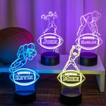 Personalisierte Fußballspieler Illusion LED-Nachtlicht Diverse Farben wechseln mit Fernbedienung & Touch Raumdekoration Geburtstagsgeschenk für Fußball-Liebhaber