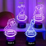 Personalisierte Fußballspieler Illusion LED-Nachtlicht Diverse Farben wechseln mit Fernbedienung & Touch Raumdekoration Geburtstagsgeschenk für Fußball-Liebhaber