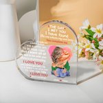 Personalized Watercolour Love You Complete Me Heart Acrylic Plaque with Name and Characters Valentine's Day Anniversary Gift for Couple