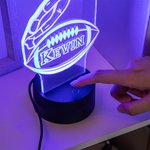 Personalisierte Fußballspieler Illusion LED-Nachtlicht Diverse Farben wechseln mit Fernbedienung & Touch Raumdekoration Geburtstagsgeschenk für Fußball-Liebhaber