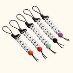 Personalized Silica Gel Hockey Skate Bag Tag with Letter Beads and Colorful Round Bead Sport Theme Name Keychain Gift for Hockey Player Lover