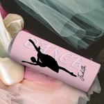 Gobelet personnalisé 20oz Dance Ballerina Silhouette Straight Skinny Tumbler avec nom et paille Anniversaire Journée de la femme Cadeau pour elle