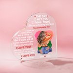 Personalized Watercolour Love You Complete Me Heart Acrylic Plaque with Name and Characters Valentine's Day Anniversary Gift for Couple