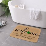 Henkilökohtainen Lucky Four Leaf Clover Non-Slip Welcome Doormat Home Decoration St. Patrickin päivä Housewarming lahja perheelle
