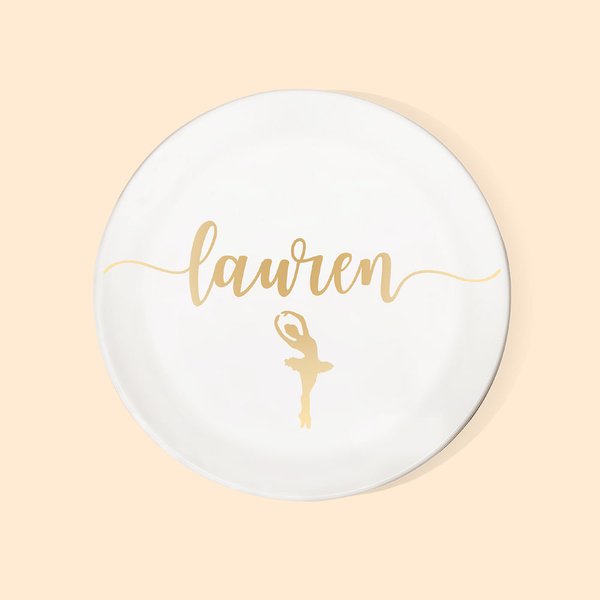 Porte-bijoux personnalisé en céramique avec nom pour la danse de la ballerine Cadeau d'anniversaire et de mariage pour elle