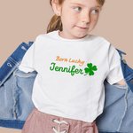 Trébol de cuatro hojas de la suerte personalizado 100% algodón Camisa de niño con nombre St Patrick's Day Regalo para niños