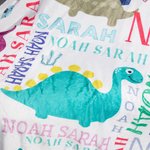Manta de forro polar personalizada con el nombre del dinosaurio regalo de cumpleaños para niño